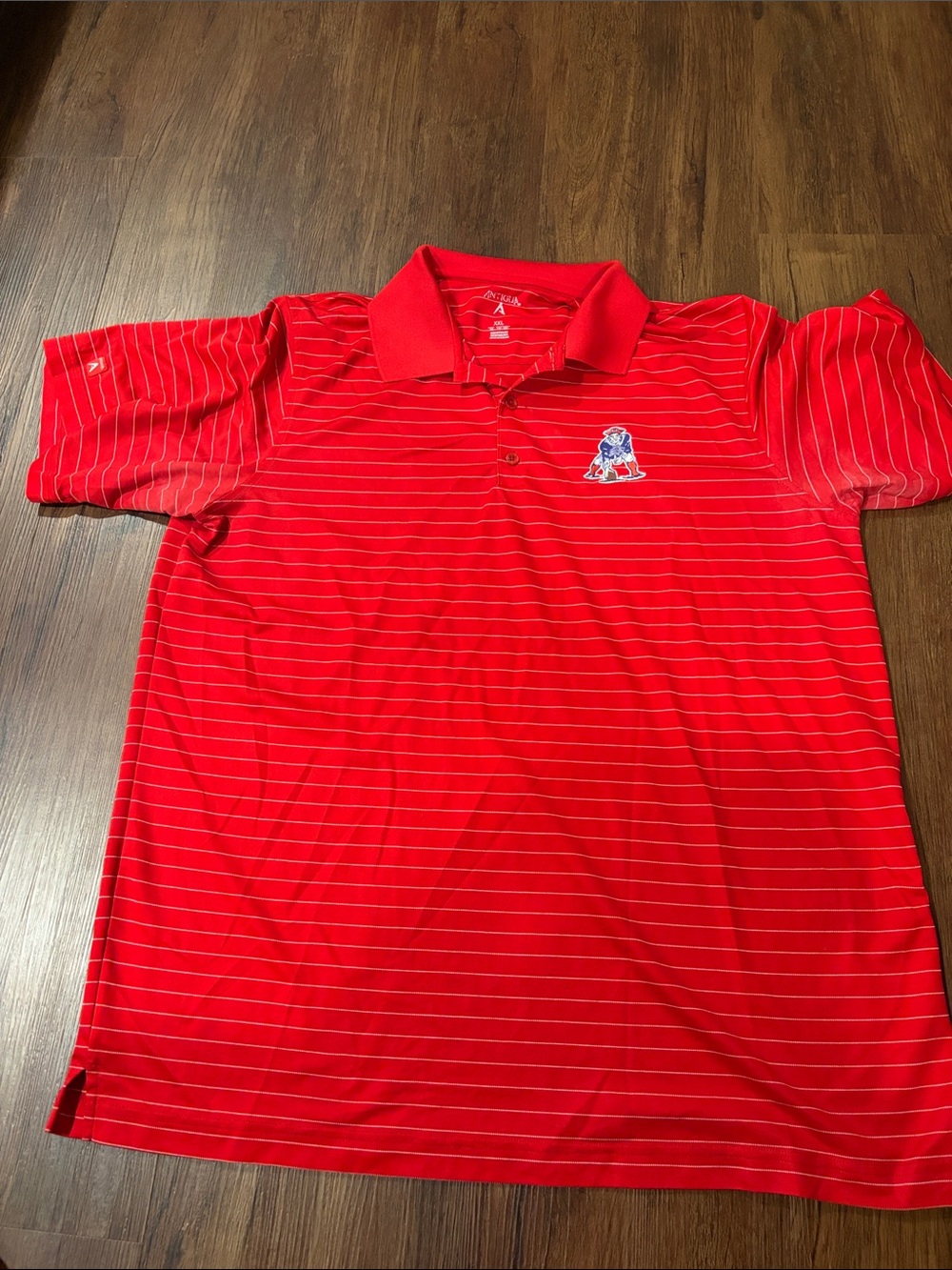Men's Red Striped Patriots Polo